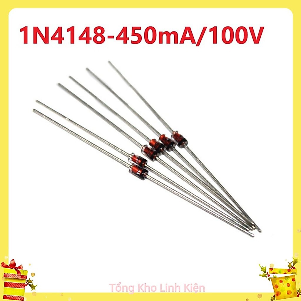 COMBO 10 Con - Diode Xung 1N4148 450mA 100V Chân Cắm DO-35 DIP - Diode Zenner 4148