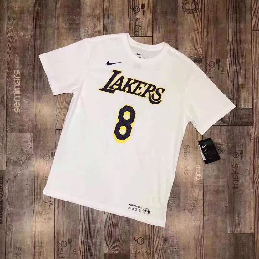Mùa hè 2020 Phong cách mới NBA Lakers kobe kobe kobe No. 8 Áo thun thể thao cổ tròn thoáng khí thông