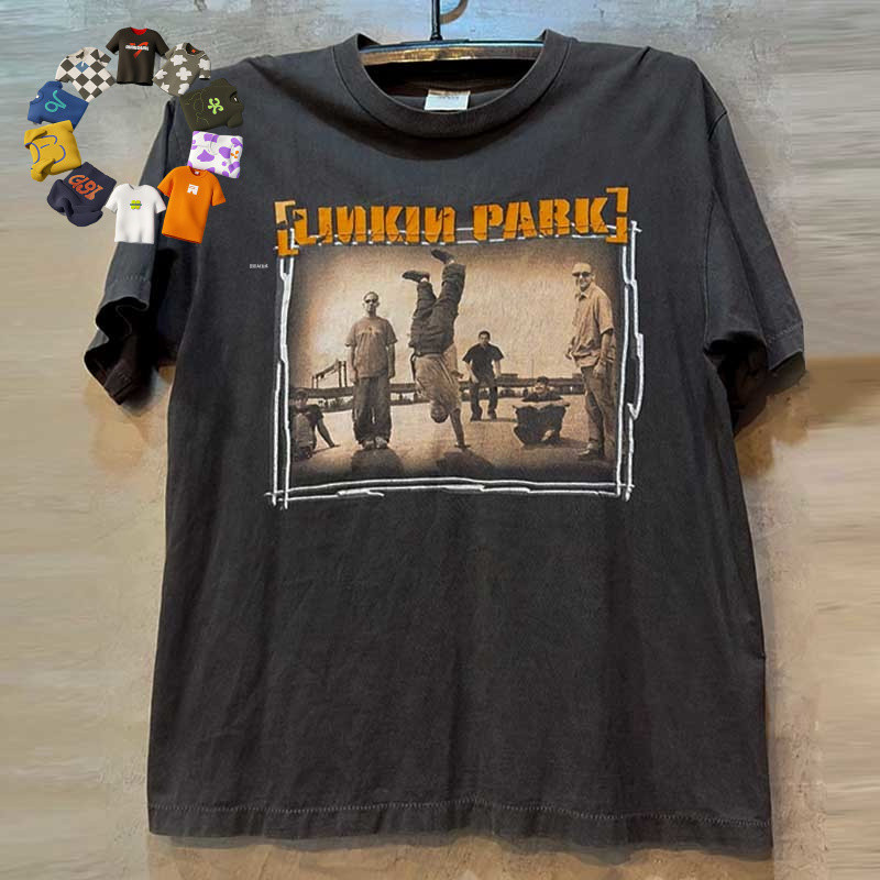 Áo thun ngắn tay Linkin Park Linkin Park Rock Band của Mỹ, Chất liệu Cotton nguyên chất, dáng rộng v
