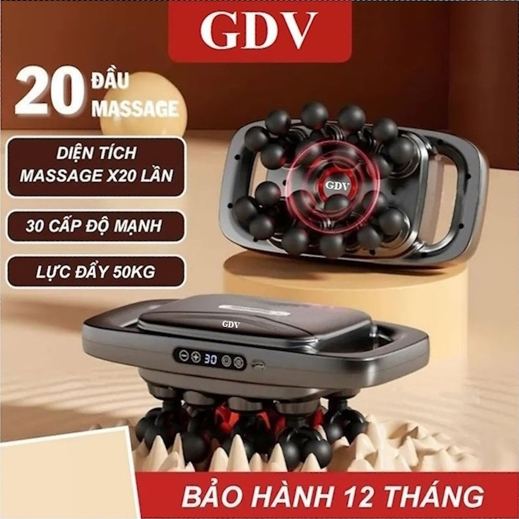 [Tặng sạc + cáp] Máy Massage Toàn Thân Cầm Tay , Máy Mát Xa Lưng, Chân, Tay, Vai, Cổ 20 Đầu GDV S3C-20C giảm đau nhức