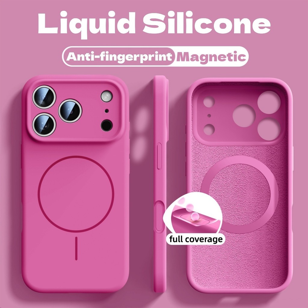 Ốp điện thoại mềm silicon chống vân tay mới mờ cho iPhone 17 16 15 14 13 12 Pro Max plus air case silicone thanh long trái cây sang trọng từ tính chống sốc 15pro