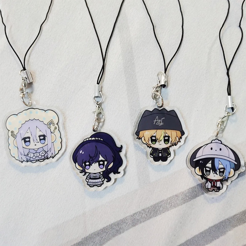 Game PJSK Yoisaki Kanade Shinonome Akito Cosplay Acrylic Keychain Figure Pendant Cute Rope Phone Key