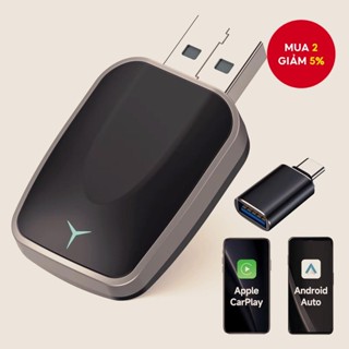 Bộ chuyển đổi CarPlay có dây sang không dây 2 trong 1 & Bộ chuyển đổi không dây tự động Android Plug & Play