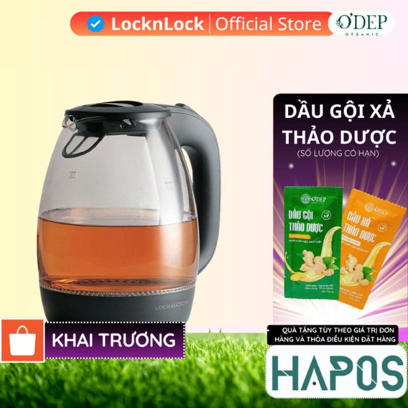 Ấm đun nước siêu tốc LocknLock 1.7L 1850W - Chính hãng  EJK432 - HAPOS HSA