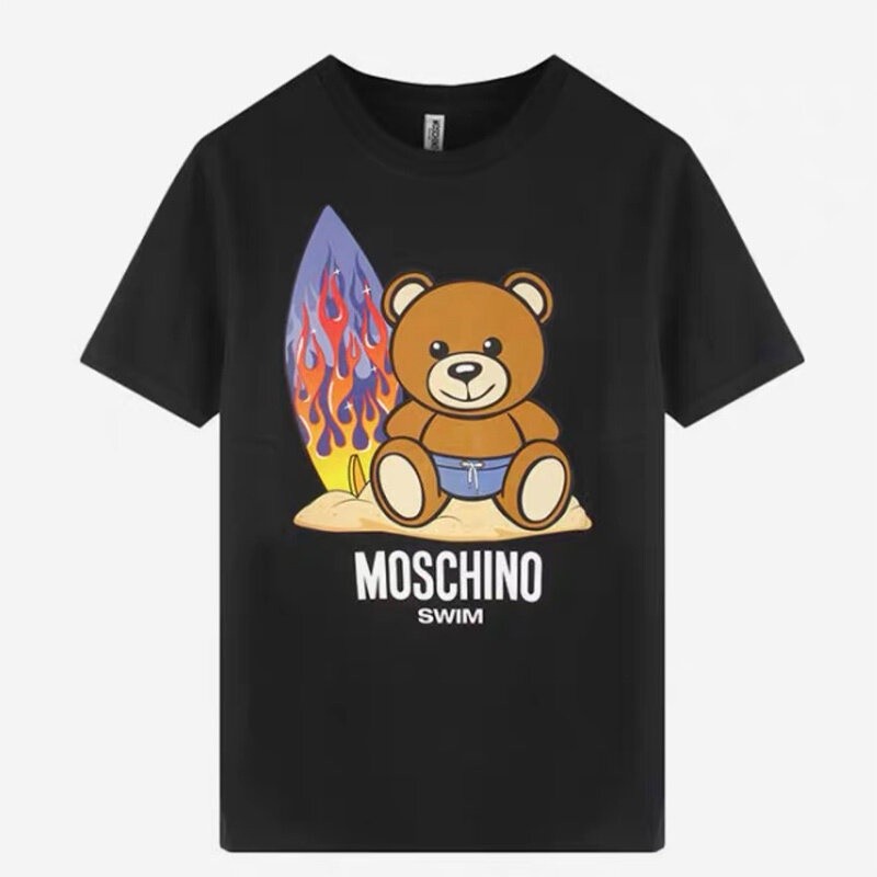 Áo thun ngắn tay hình gấu lướt sóng bãi biển Moschino Moschino Moschino