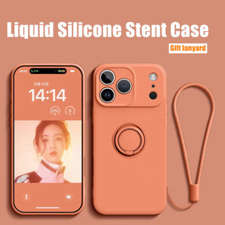  Ốp Silicon Lỏng Cho iPhone 17 Pro Max 17 Air 16 E 15 Pro Max 15 Plus 14 13 Pro Max Có Giá Đỡ Nhẫn Chống SốcSoft Case 