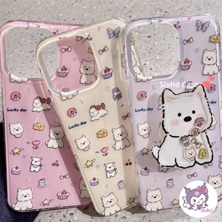  Ốp Lưng OPPO A5i A3X A3Pro A60 A38 A15 A16 A18 A57 A58 A17 A7 A5s A3s A12 A95 A76 A77s A5 A9 A95 A53 A54 A55 A33 A32 A92 A94 Ốp Điện Thoại Khoai Tây Ngọt Tím Chó Con Dễ Thương + Happy Shake Stand 