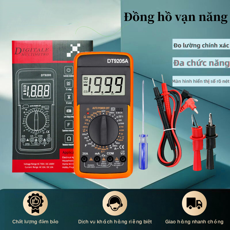 M6 Đồng hồ đo điện, đồng hồ vạn năng Best 9205M đo Volt, ampe, điện trở và linh kiện điện tử cơ bản
