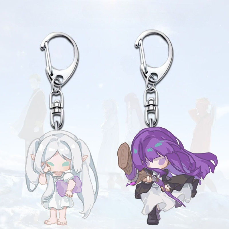 Sousou No Frieren Anime Keychain Fern Acrylic Key Chain Man Frieren Beyond Journey's End Key Ring Wo