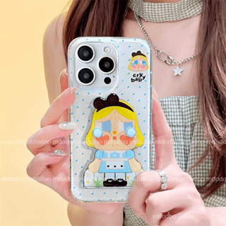  ốp lưng For OPPO Reno 14F 14 13F 13 11F 12F 12 F 5G 11 Pro 10 Pro+ Plus A5 A3 A3X 8T 4G 8 7 7Z 8Z 6 A94 F25 ‌6Z 5 Z CryBaby Cute Cartoon wave point Love Exquisite Foldable Makeup mirror holder stand Ultra Thin Back Cover Soft Phone Case TM 67 