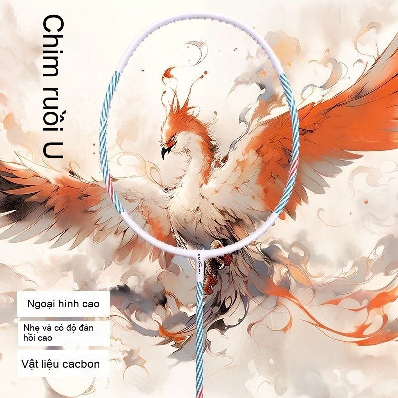 Vợt cầu lông Guangyu siêu nhẹ Hummingbird phiên bản giới hạn, sợi carbon toàn phần 82g, vợt tấn công