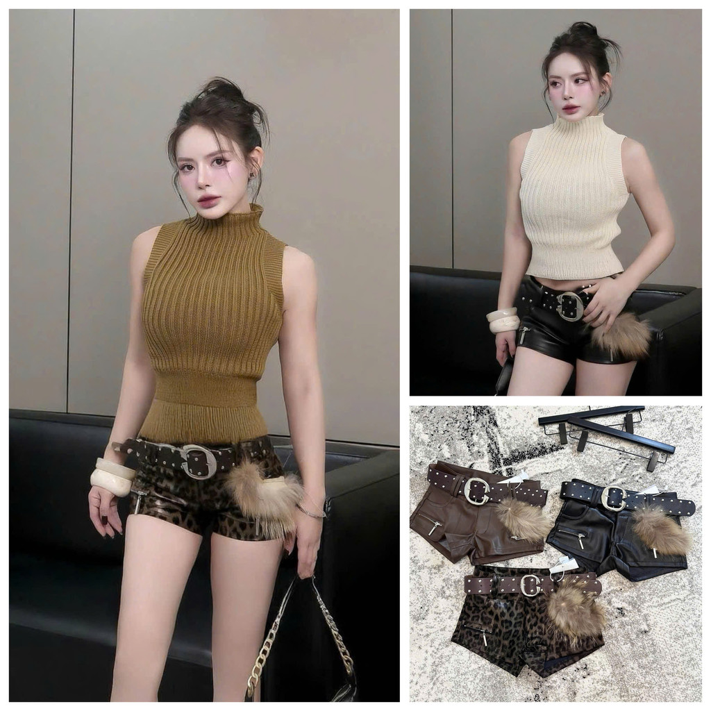 Quần short sooc da lông kèm đai UMEE STORE QCCC QCL1 QS0295 QS0506 5816