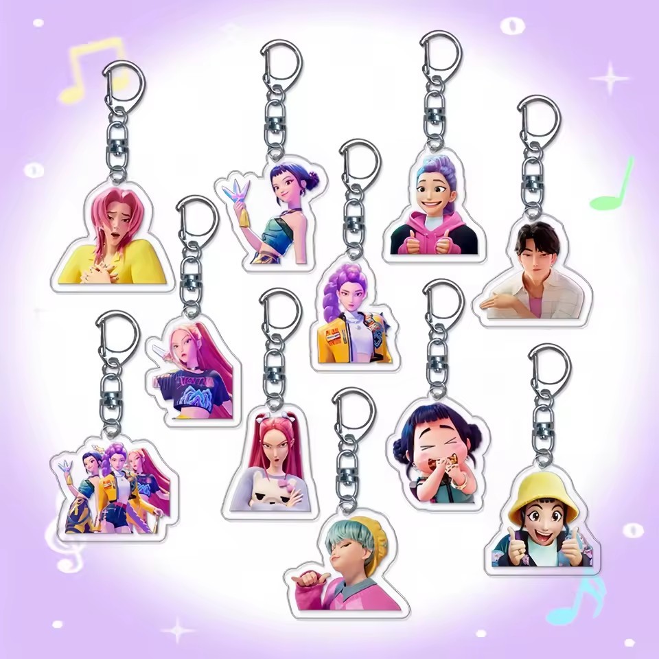 Korea Demon Hunters Party Favors Keychain Anime Key Ring Birthday Christmas Carnival Prizes Party Gi