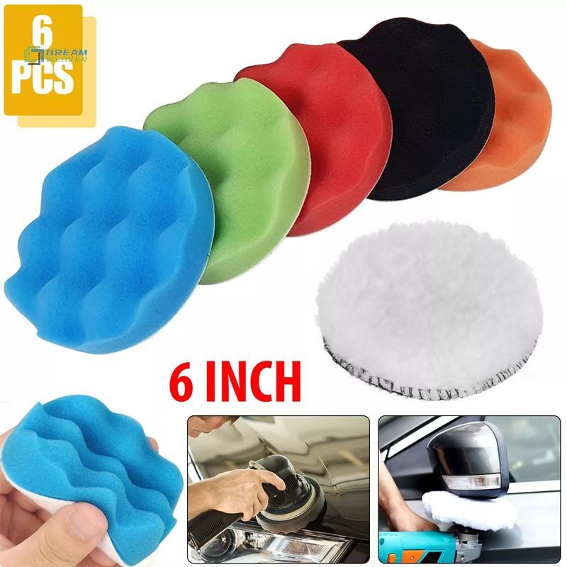 [Dream Weaver] 6 Gói Miếng Đánh Bóng Đánh Bóng 6 Inch pound Bộ Miếng Bọt Biển Cắt Cho Máy Đánh Bóng 