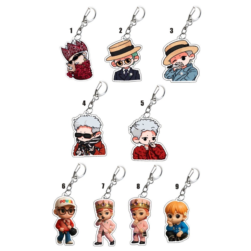 Popular Boy Group GDRAGON Concert Acrylic CD Keychain Übermensch Album Pendant Lightstick Bag Key Ri