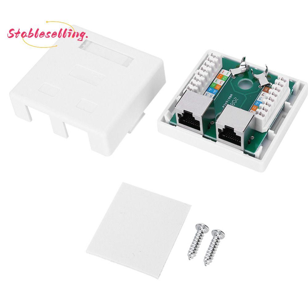 Hộp gắn RJ45-8P8C, RJ45-8P8C có vít và hộp gắn bề mặt băng hai mặt, Dễ dàng gắn 2 cổng ABS Trắng 2 c
