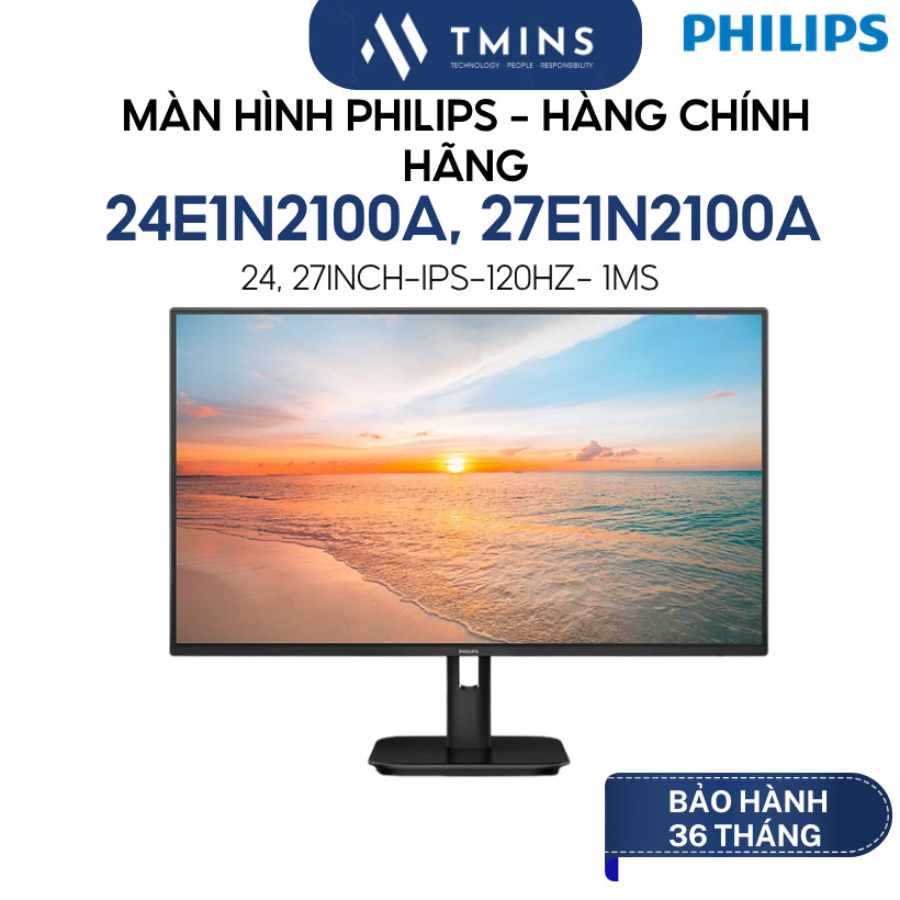 Màn hình Philips 24E1N2100A, 27E1N2100A (24, 27inch, IPS, 120Hz Native, Loa) - Hàng chính hãng