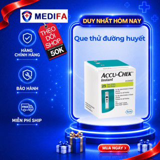 Hộp 25 que thử đường huyết Accu-Chek Instant đáp ứng tiêu chuẩn ISO về độ chính xác, Chính hãng Roche