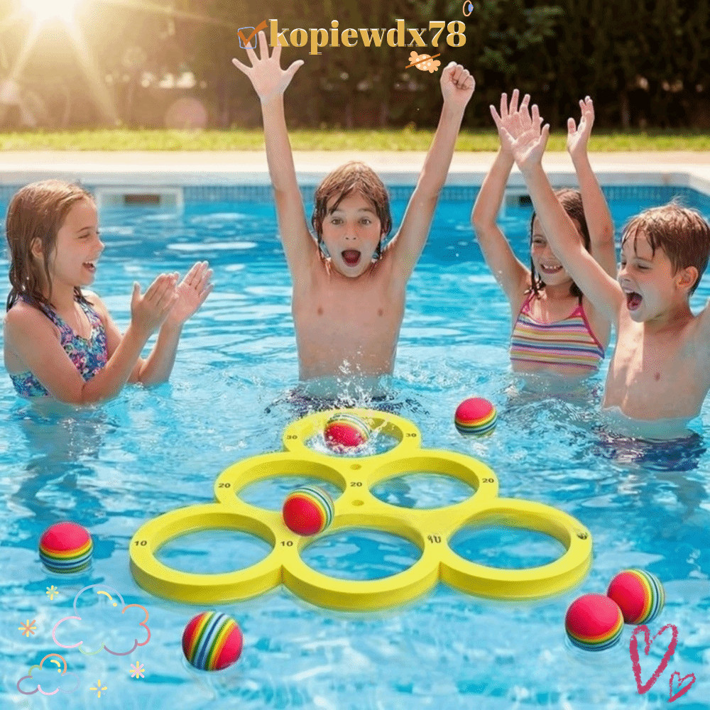 KOPIEWDX78 Water Ring Toss Game, Ring Toss EVA Foam Pool Toss Toy, Thiết kế chấm điểm có thể tái sử 