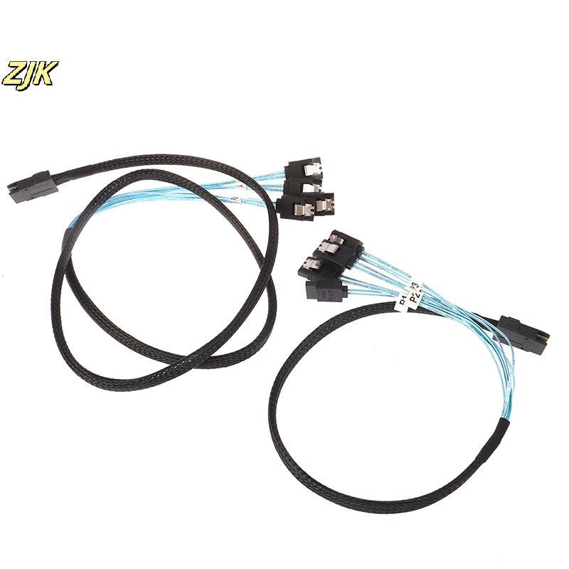 Cáp SATA ZJK SAS Mini-SAS SFF-8087 Đến 4 Cáp SATA Mini SAS 4i SFF8087 36P Đến 4 Cáp SATA 7P 12Gbps 1