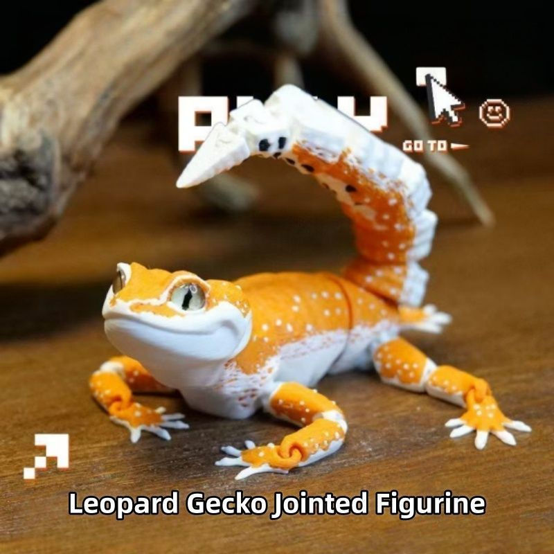 TQ~Leopard-print gecko lizard with movable joints3D 3D printed figurines, simulation toy models, dec