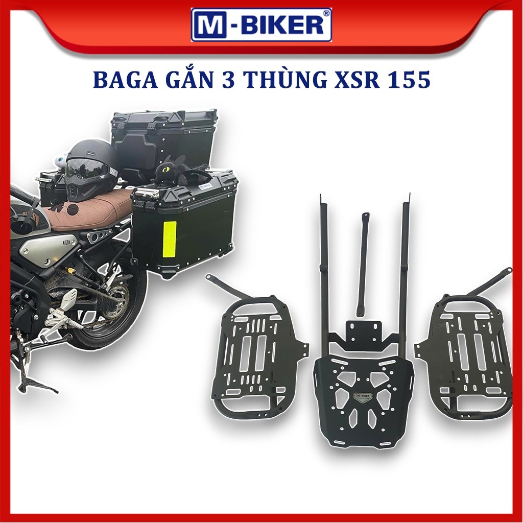 M-Biker | Baga XSR 155, Baga hông XSR 155, Bộ baga gắn 3 thùng dành cho Yamaha XSR 155