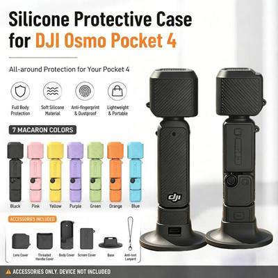 Ốp Silicon HdoorLink Cho DJI OSMO Pocket 4 Vỏ Bảo Vệ Chống Trầy Xước Chống Sốc Cho DJI Pocket 4 Phụ Kiện