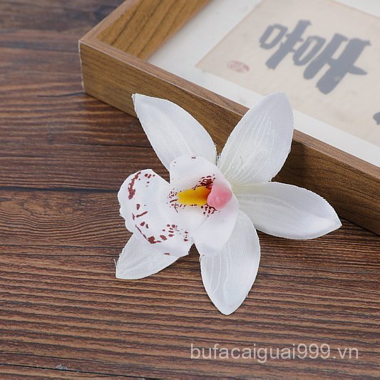 Mô Phỏng Hui Orchid Head Ngà Orchid Head DIY Mô Phỏng Hoa Mũ Phụ Kiện Cưới Ảnh Phụ Kiện Hoa Trang Tr