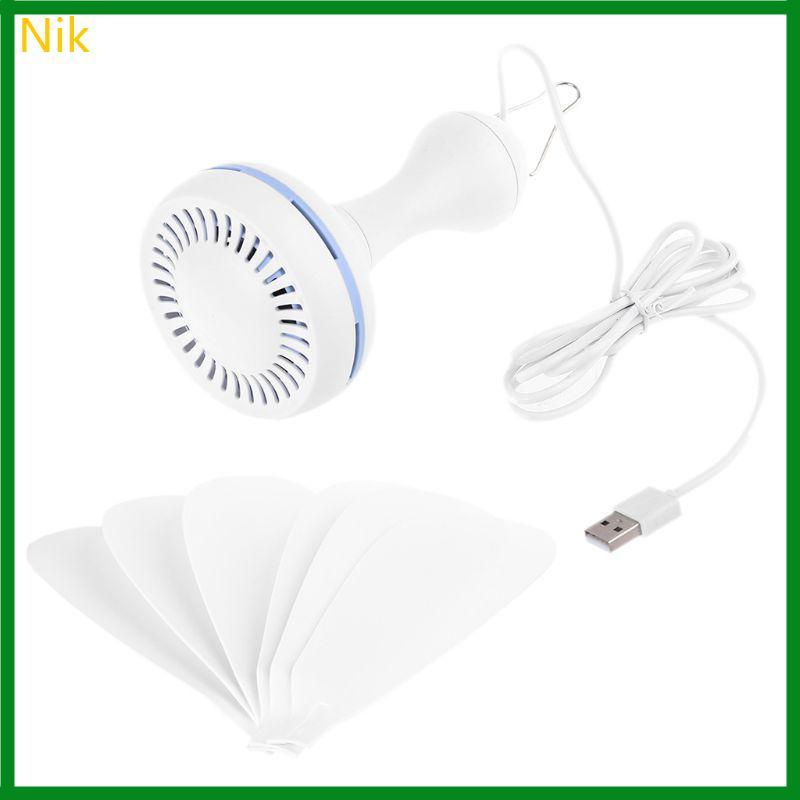6 Leaves USB Ceiling Fan Air Cooler Hanging Tent Fans for Camping Bed Dormitory