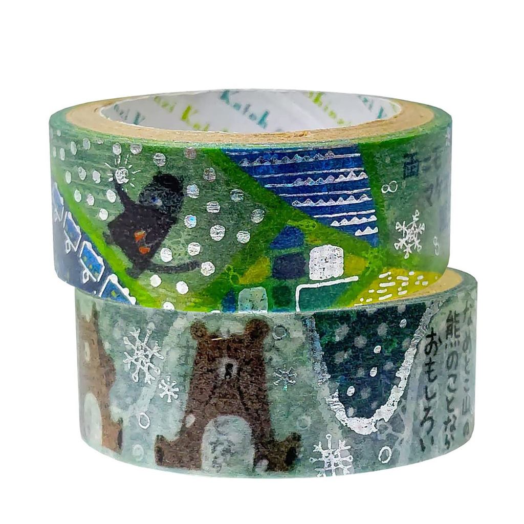 Shinzi Katoh Kenji Miyazawa Foil Kirapika Washi Masking Tape 2-Roll Set 3m Made in JapanDirect From 