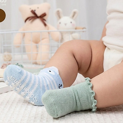 Tất cho bé Ualarogo 0 - 5 tuổi cotton len sợi tre thấm hút mềm thoáng giữ ấm chân 2001
