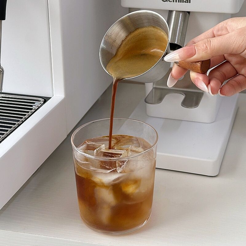 Tay cầm quả óc chó Cốc đo Espresso Tay cầm quả óc chó Cốc đo Espresso Cà phê Khai thác chất lỏng Cốc
