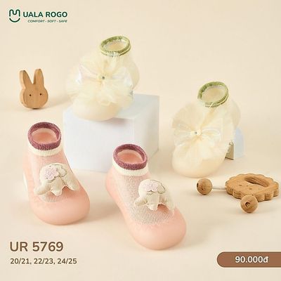 Giày bún tập đi cho bé Ualarogo đế Silicone mềm dẻo chống trượt an toàn bảo vệ ngón thoáng khí 5644