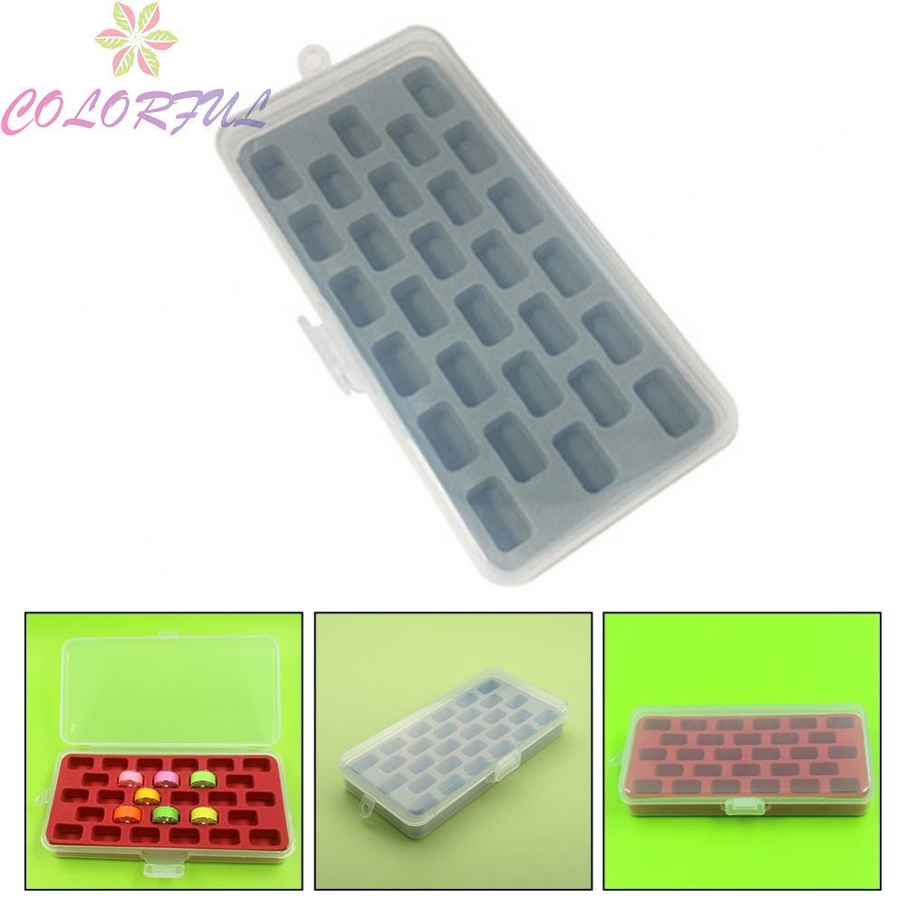 Storage Case Accessories Red/grey Color Simple 18*9.8*3.1cm 28 Squares