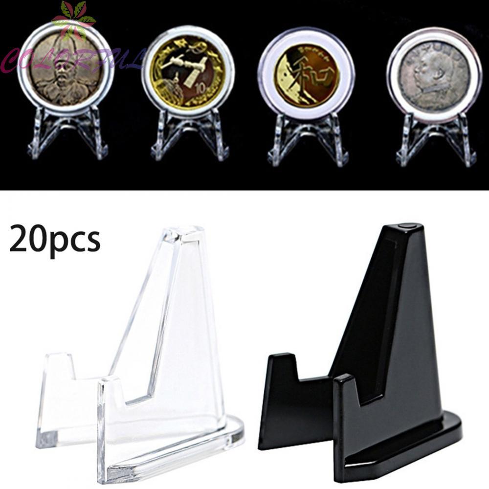 Place The Coin Coin Display Easel Holders Plastic Round Square Stand 20Pcs