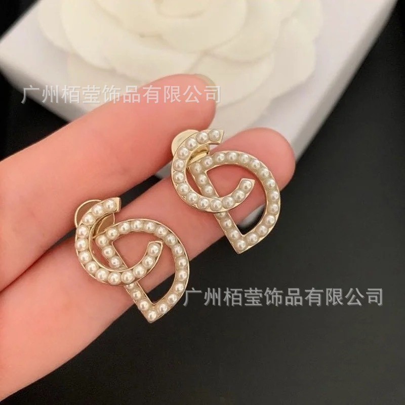 Dijia Phiên Bản Cao CD Ngọc Trai Bất Đối Xứng Bông Tai Nữ d Nhà Thời Trang Niche cd Bông Tai Mũi Heo
