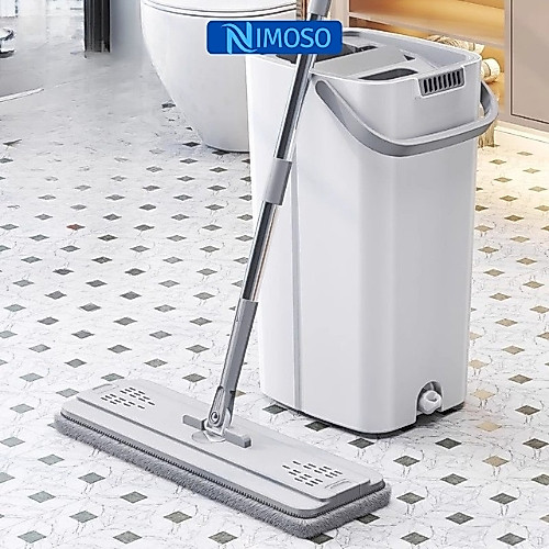 Cây Lau Nhà Tự Vắt Thông Minh 2 Ngăn - Chổi Lau Xoay 360 Độ Kèm Bông Microfiber Cao Cấp