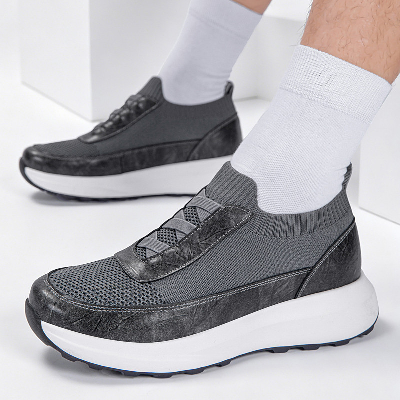 Giày thể thao nam Chunky Thang máy Giày nâng cao 6cm plus Size 38-45 Tall Man Sporty