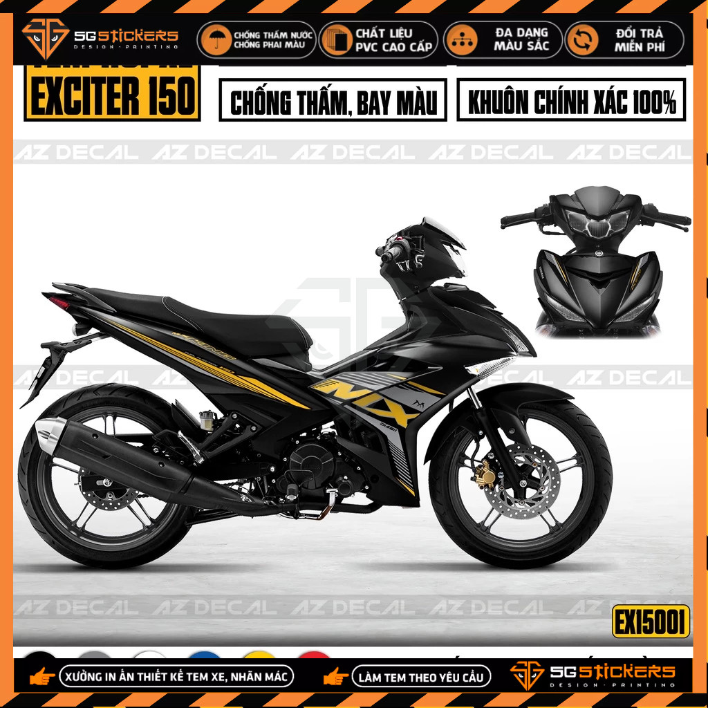Tem Xe Exciter 150 Mẫu MX KING | EX15001 | Team Decal Hình Dán Xe Máy Ex150 Ex 150 Chống Nước Bền Mà