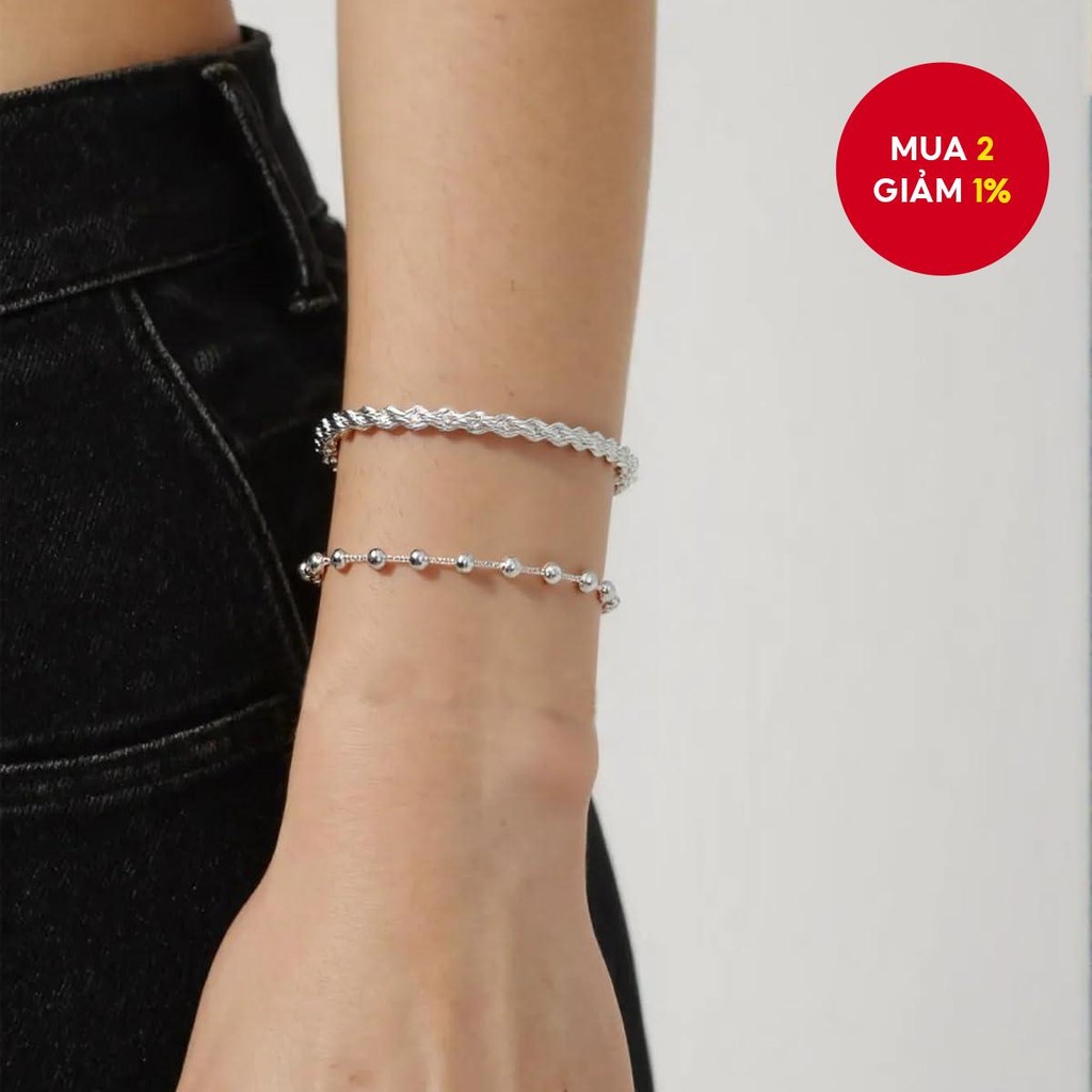 Bộ vòng tay nữ mới - Dây Bahia & Chuỗi Venice mạ bạc 925, trang sức tối giản