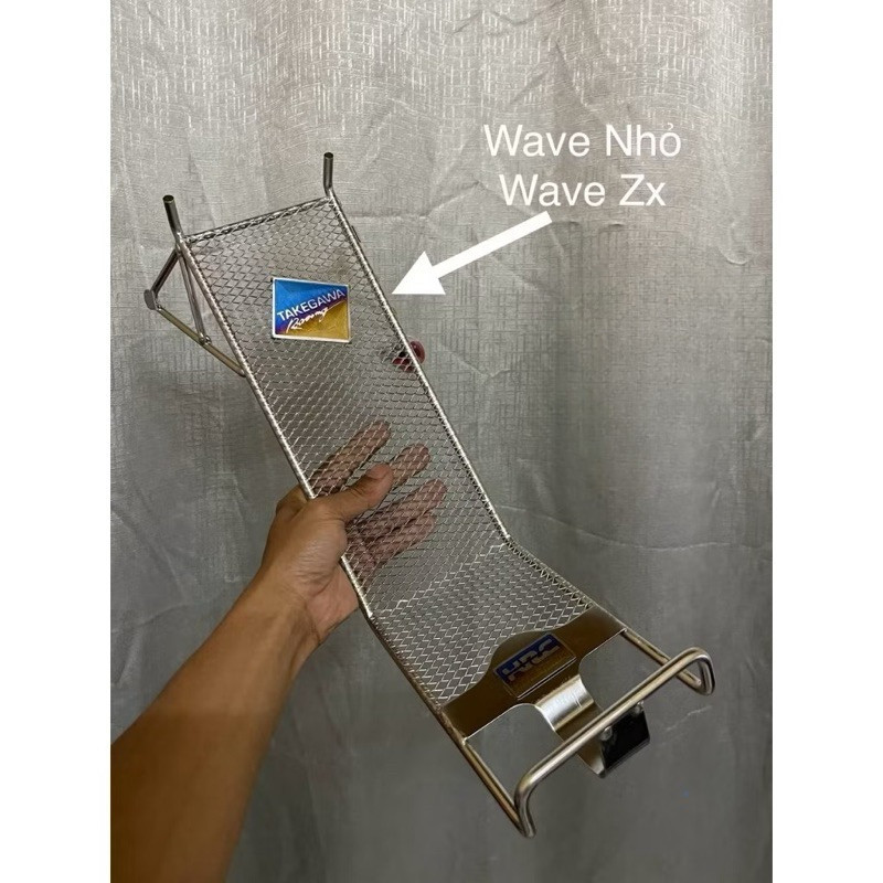Baga Lưới INOX XIKEN gắn xe máy WAVE Nhỏ 1999-2004 kèm tem Titan và Phụ Kiện 1