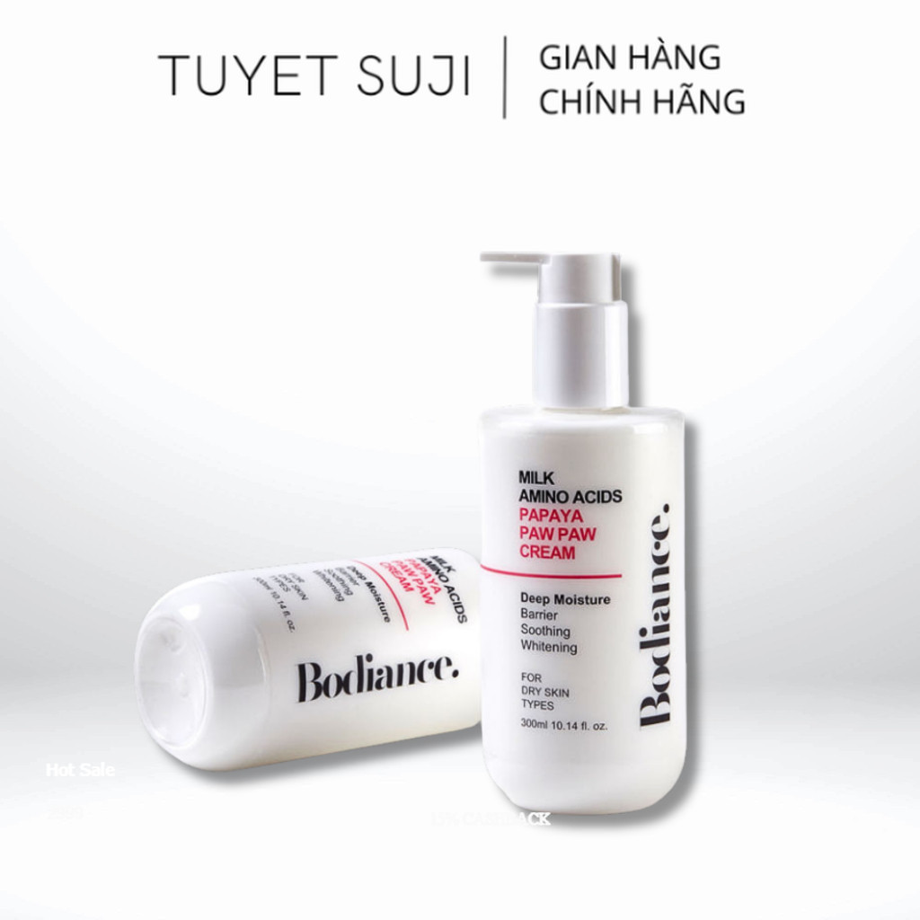 Kem Dưỡng body Papaya PawPaw Cream Bodiance, giúp da ẩm mượt mịn màng sáng khỏe hạn chế tối đa tình 