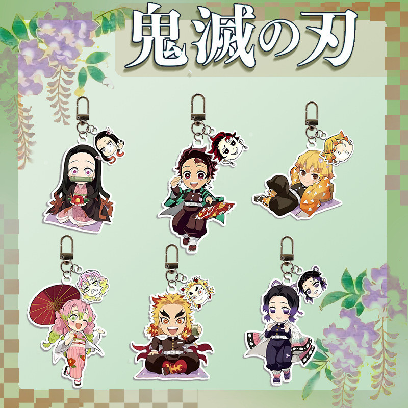 Popular Anime Demon Slayer Acrylic Keychain Kamado Nezuko Kamado Tanjirou Role Playing Periphery Bag