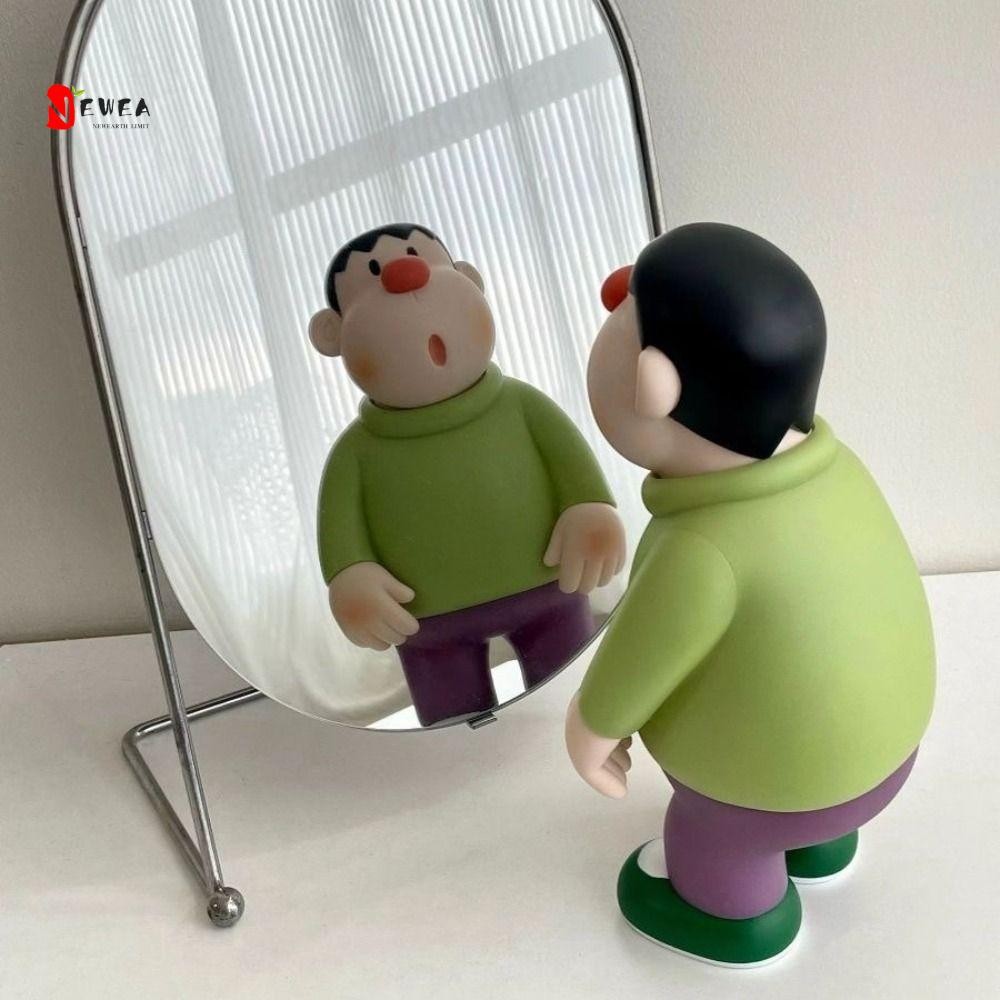 NEWEARTH LIMIT Anime Doremon Fat Tiger Doll, Crooked Head Fat Tiger Q Phiên bản Nhân vật hành động D