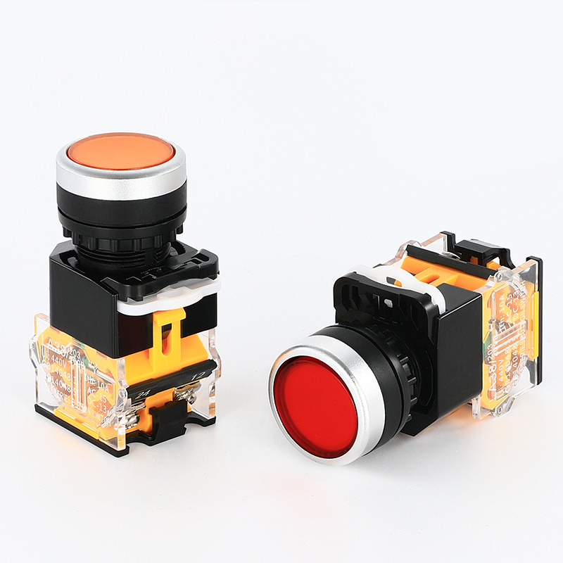 LA38-11BN Khởi Động Dừng Tự Cài Lại LA38-11BN Điểm Nút Phẳng Công Tắc Đỏ Xanh 22mm