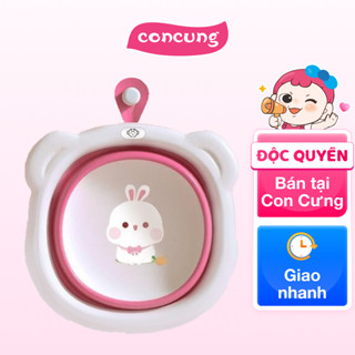 Chậu rửa mặt gấp gọn cho bé Animo (Hồng)