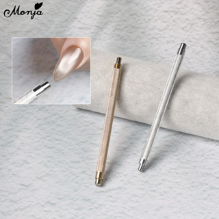  Monja Vàng Bạc Doube Đầu Móng Tay Nghệ Thuật Nam Châm Móng Tay Mạnh Từ Tính Dính Hình Trụ Nam Châm Thanh Cho Mèo Gel Từ Tính Ba Lan DIY Dụng Cụ Làm Móng Tay 