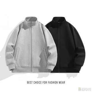Áo khoác nam màu trơn, dáng rộng, cổ đứng - Phối cùng áo len thể thao WW59