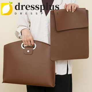 Túi đựng máy tính DRESSPLUS, Túi Tote tài liệu văn phòng PU màu trơn, Túi xách thanh lịch Túi đựng máy tính xách tay dung tích lớn Cặp đôi bé gái
