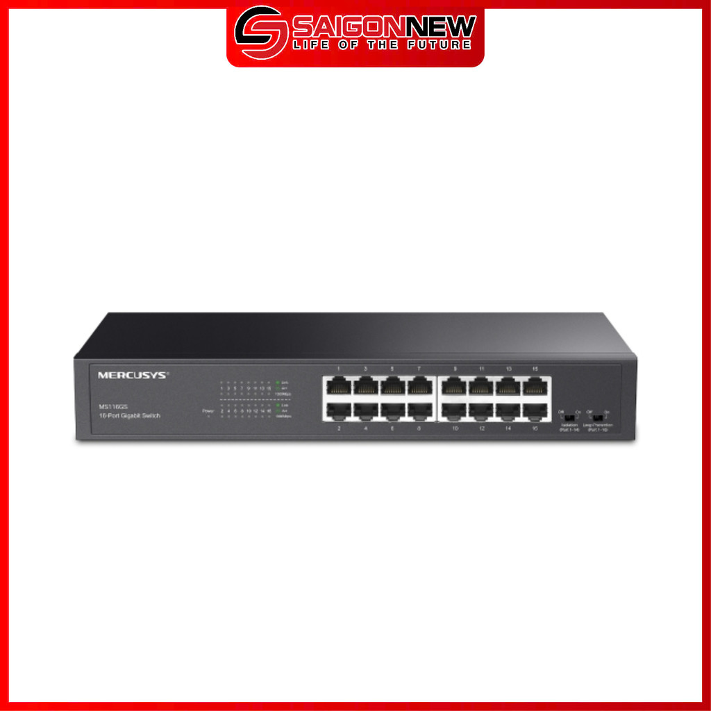 [Chính hãng] [Có bảo hành] MS116GS Switch 16 cổng Gigabit để bàn hoặc lắp rack